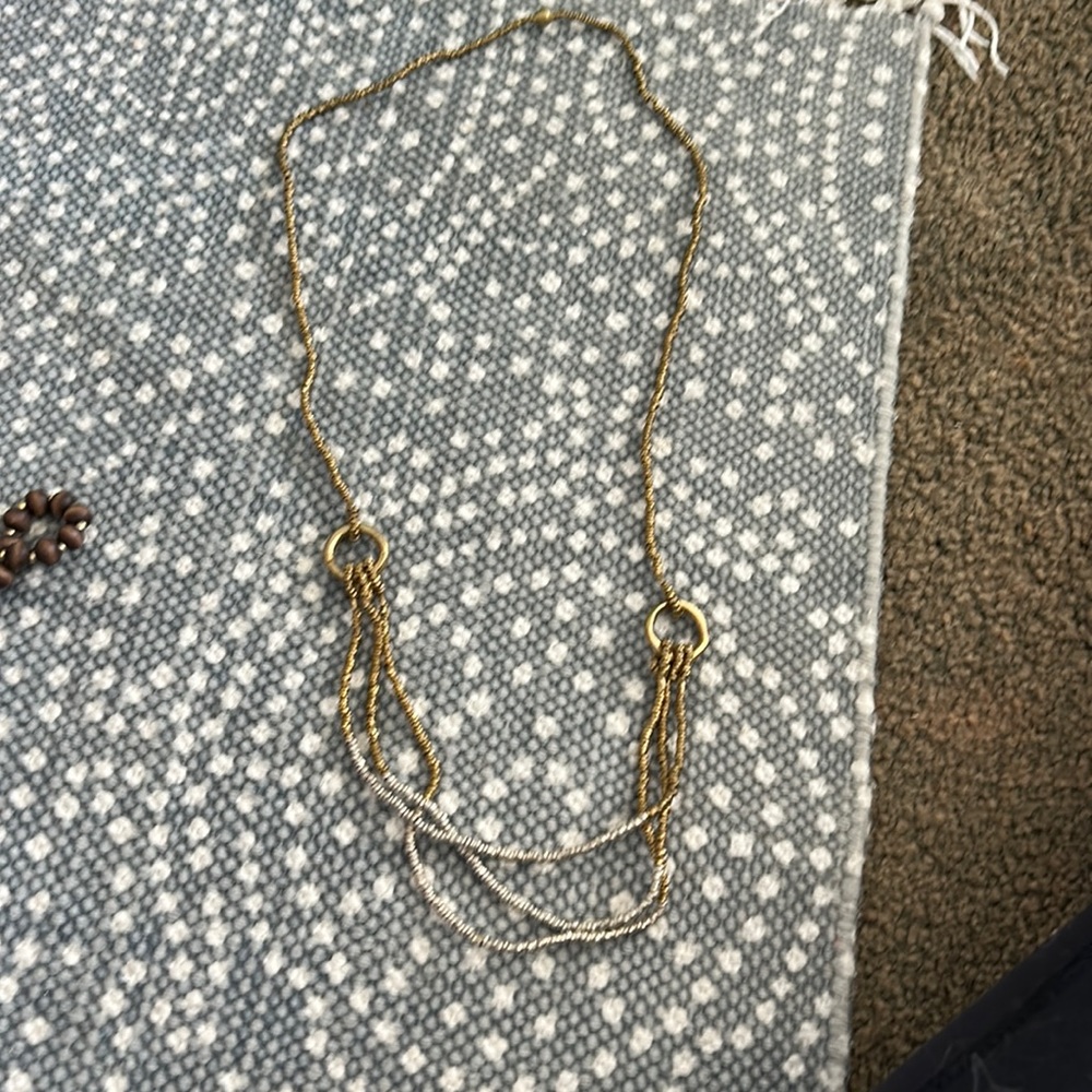 Pretty gold and silver beaded necklace